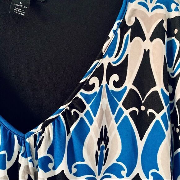 Style & Co Boho Print Top Size Large - Picture 3 of 11